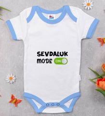 BK Kids Sevdaluk Mode Tasarımlı Mavi Bebek Body Zıbın-1