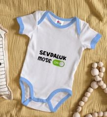 BK Kids Sevdaluk Mode Tasarımlı Mavi Bebek Body Zıbın-1