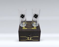 Kişiye Özel Ahşap Kutuda İkili Rakı Bardağı Hediye Seti