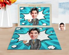 Kişiye Özel Erkek Karikatürlü 1000 Parça Profesyonel Puzzle-52