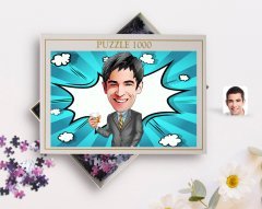 Kişiye Özel Erkek Karikatürlü 1000 Parça Profesyonel Puzzle-52