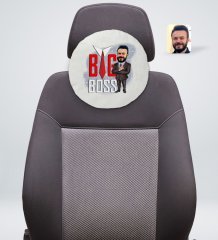 Kişiye Özel Erkek Big Boss Karikatürlü Yuvarlak Araç Koltuk Yastığı-4