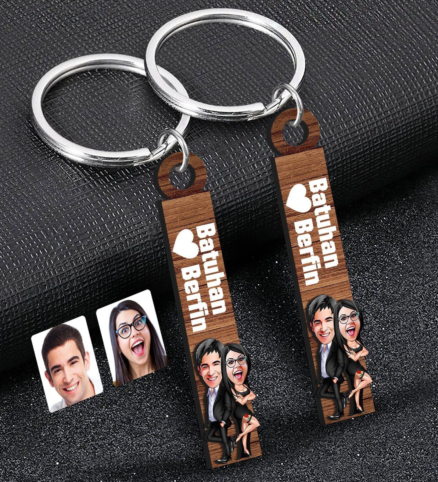 BK Gift Kişiye Özel Sevgili Temalı 2’li Ahşap Anahtarlık, Sevgiliye Hediye,Doğum Günü Hediyesi, Sevgililer Günü Hediyesi-12