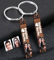 BK Gift Kişiye Özel Sevgili Temalı 2’li Ahşap Anahtarlık, Sevgiliye Hediye,Doğum Günü Hediyesi, Sevgililer Günü Hediyesi-12