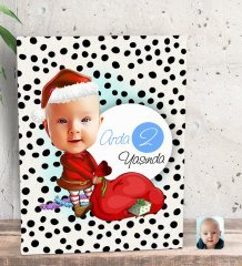 Kişiye Özel Bebek Yaş Karikatürlü Dekoratif Mini Kanvas Tablo 15x20cm-6