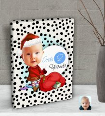 Kişiye Özel Bebek Yaş Karikatürlü Dekoratif Mini Kanvas Tablo 15x20cm-6
