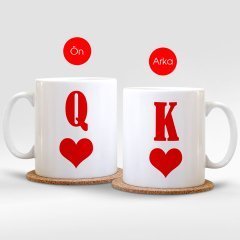 Kişiye Özel Kupa Kralı & Kupa Kraliçesi Beyaz Kupa Bardak