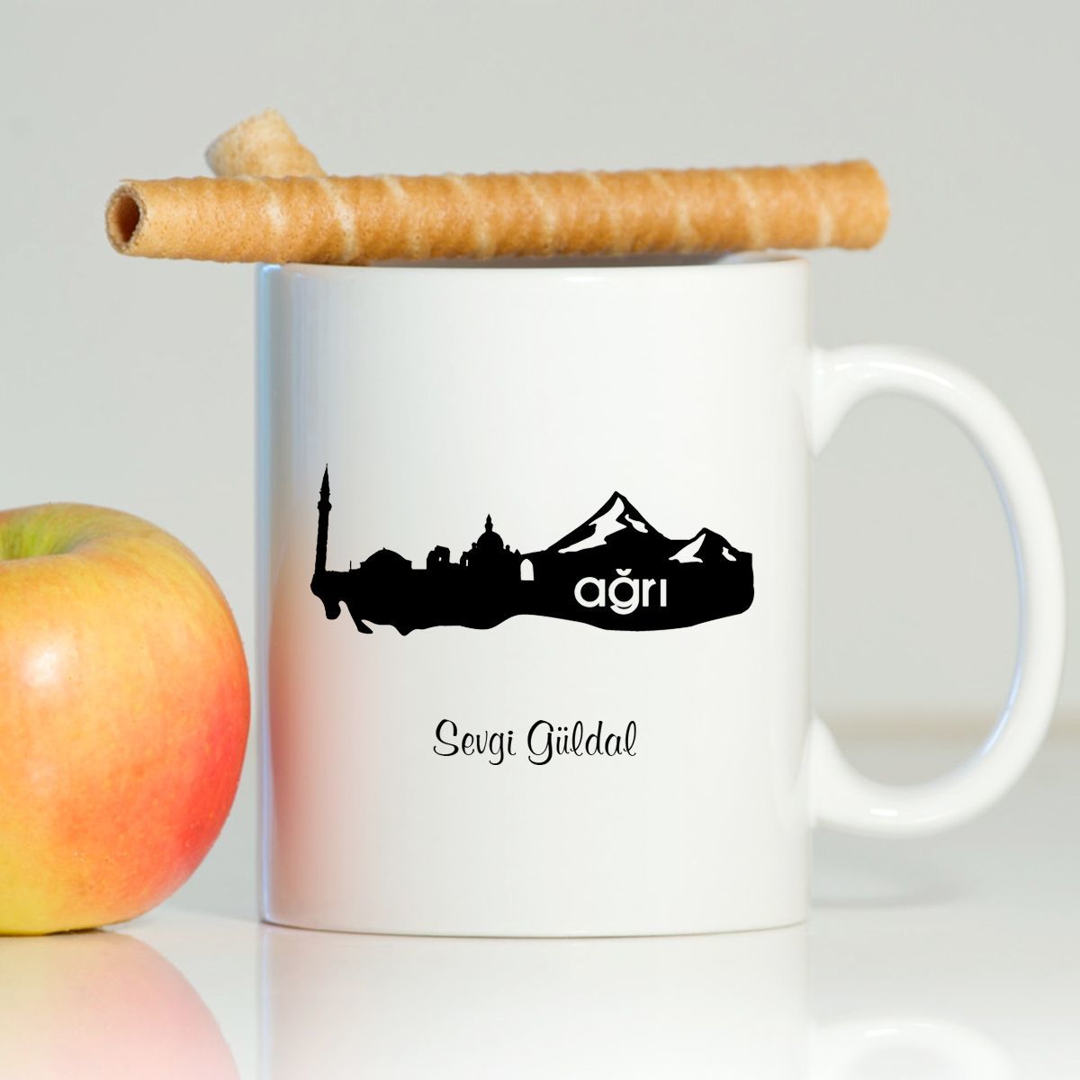 Kişiye Özel Ağrı Beyaz Kupa Bardak - 002