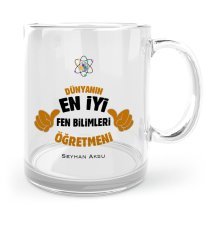 Kişiye Özel Fen Bilimleri Öğretmeni Cam Kupa Bardak - 1