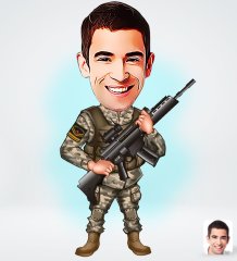 Kişiye Özel Uzman Jandarma Tasarımlı Dijital Karikatür-1