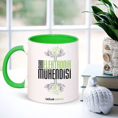 Kişiye Özel Mesleki Mikroelektronik Mühendisi Yeşil Kupa Bardak - 002