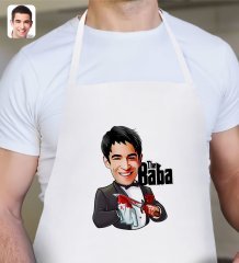 Kişiye Özel Godfather Baba Karikatürlü Beyaz Mutfak Önlüğü-5