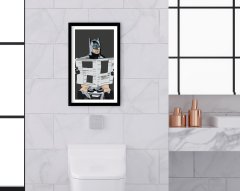 BK Home Banyo Tuvalet Dekoratif Ahşap Siyah Çerçeveli Tablo-14