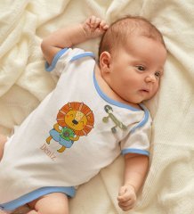 BK Kids Kişiye Özel İsimli Mavi Bebek Body Zıbın ve Erkek Bebek İğnesi Hediye Seti-23