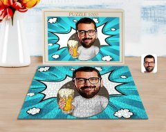 Kişiye Özel Erkek Karikatürlü 1000 Parça Profesyonel Puzzle-51
