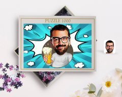 Kişiye Özel Erkek Karikatürlü 1000 Parça Profesyonel Puzzle-51