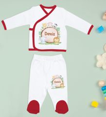 BK Kids Kişiye Özel Hastane Çıkışı, Bebek Kıyafeti, Yeni Doğan Bebek Hediyesi, 6 Parça Kırmızı Bebek Elbise Giyim Seti-23