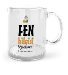Kişiye Özel Fen Bilgisi Öğretmeni Cam Kupa Bardak