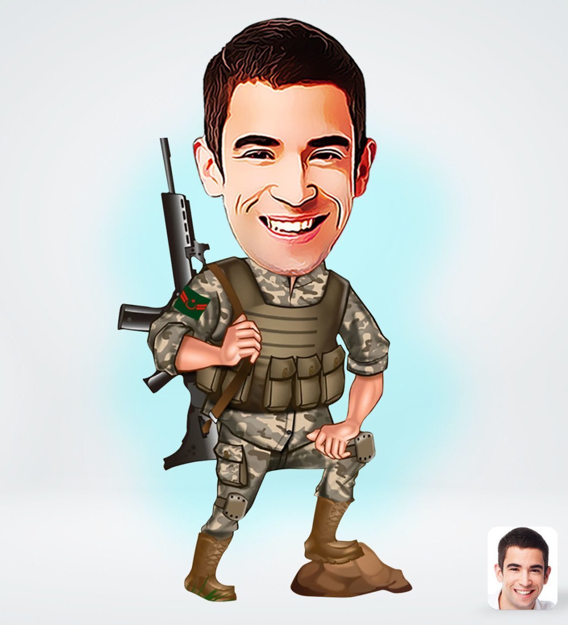 Kişiye Özel Uzman Çavuş Tasarımlı Dijital Karikatür-1