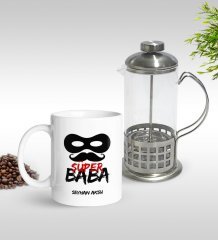 Kişiye Özel Süper Baba Tasarımlı Kupa & French Press Seti-4