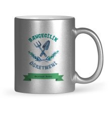Kişiye Özel Bahçecilik Öğretmeni Gümüş Yaldızlı Kupa Bardak - 2
