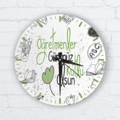 Kişiye Özel Cam Duvar Saati (Öğretmenler Günü Temalı - 30)