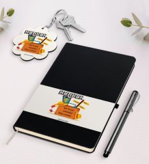 Kişiye Özel Rehber Siyah Defter Kalem Ve Anahtarlık Hediye Seti