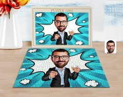 Kişiye Özel Erkek Karikatürlü 1000 Parça Profesyonel Puzzle-50