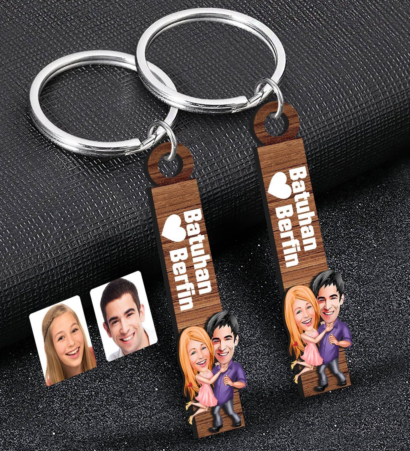 BK Gift Kişiye Özel Sevgili Temalı 2’li Ahşap Anahtarlık, Sevgiliye Hediye,Doğum Günü Hediyesi, Sevgililer Günü Hediyesi-10