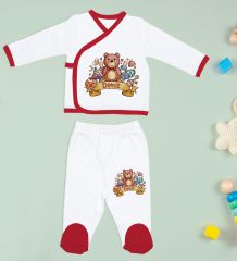 BK Kids Kişiye Özel Hastane Çıkışı, Bebek Kıyafeti, Yeni Doğan Bebek Hediyesi, 6 Parça Kırmızı Bebek Elbise Giyim Seti-22