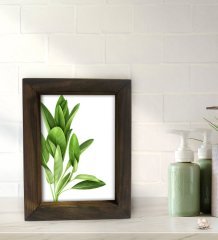 BK Gift Banyo Dekoratif Doğal Masif Ahşap Çerçeve 15x20cm-16