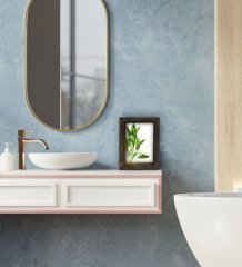 BK Gift Banyo Dekoratif Doğal Masif Ahşap Çerçeve 15x20cm-16