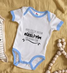 BK Kids Rizeliyim Tasarımlı Mavi Bebek Body Zıbın-1