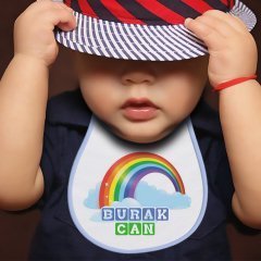 Kişiye Özel Mama Önlüğü (Mavi - Beyaz) 2