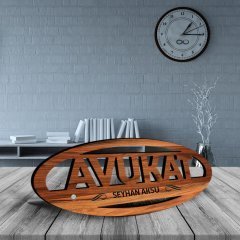 Kişiye Özel Mesleki Avukat Ahşap Masa İsimliği (Model E6)