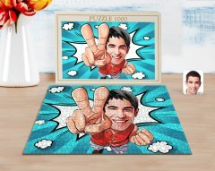 Kişiye Özel Erkek Karikatürlü 1000 Parça Profesyonel Puzzle-33
