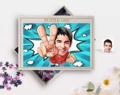 Kişiye Özel Erkek Karikatürlü 1000 Parça Profesyonel Puzzle-33