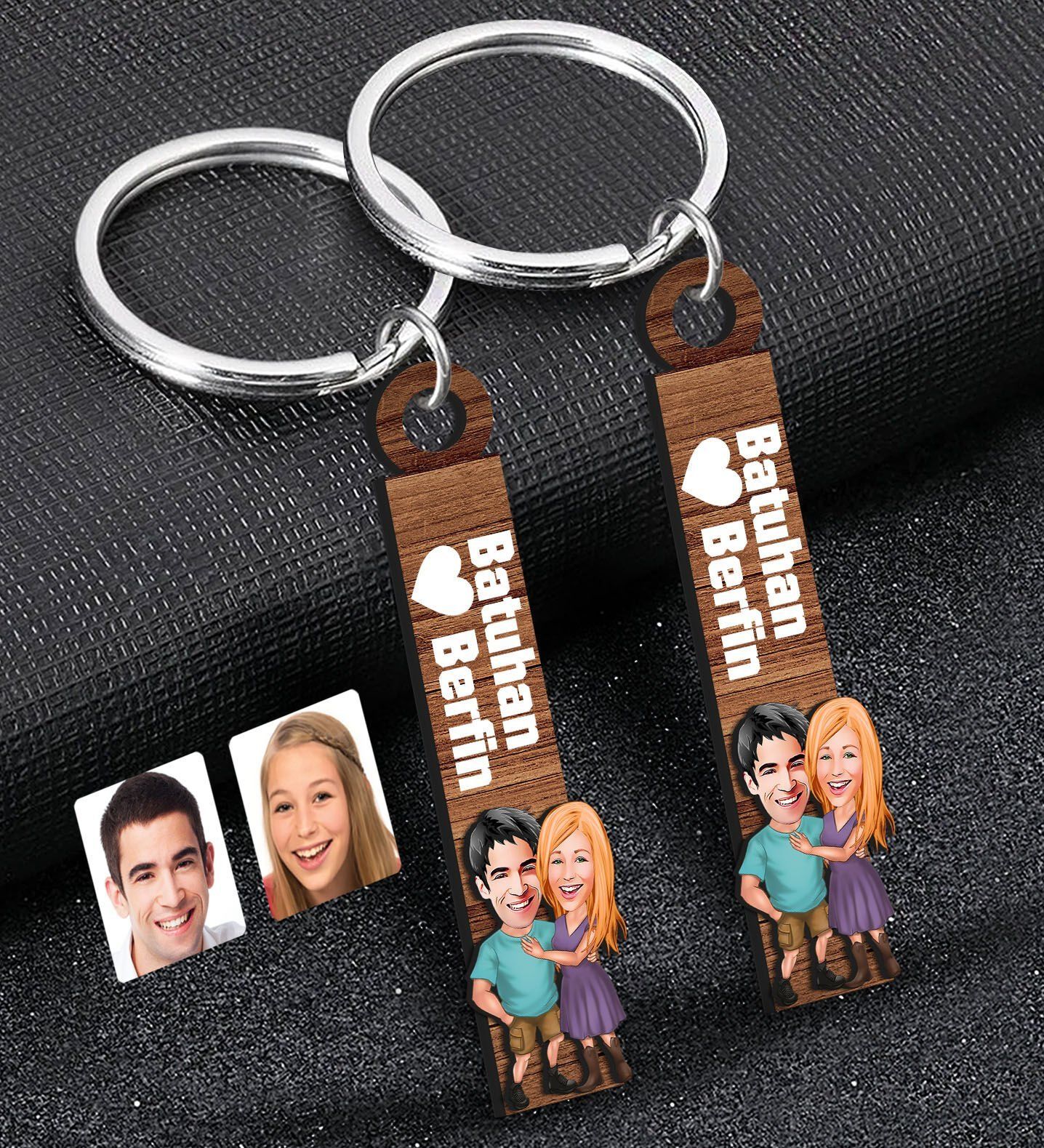 BK Gift Kişiye Özel Sevgili Temalı 2’li Ahşap Anahtarlık, Sevgiliye Hediye,Doğum Günü Hediyesi, Sevgililer Günü Hediyesi-9