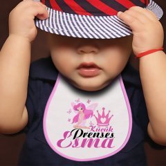 Kişiye Özel Mama Önlüğü (Pembe - Beyaz) 1