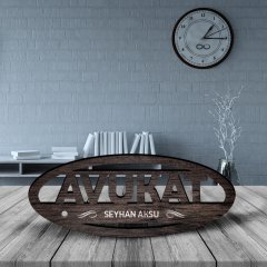 Kişiye Özel Mesleki Avukat Ahşap Masa İsimliği (Model E5)
