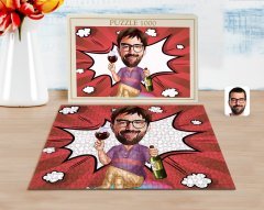 Kişiye Özel Erkek Karikatürlü 1000 Parça Profesyonel Puzzle-2