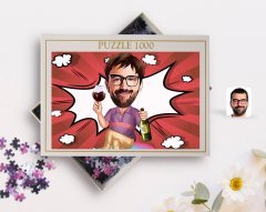 Kişiye Özel Erkek Karikatürlü 1000 Parça Profesyonel Puzzle-2