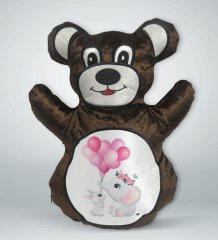 BK Gift Sevimli Fil Tasarımlı Kahverengi Ayıcık Yastık-11