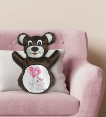 BK Gift Sevimli Fil Tasarımlı Kahverengi Ayıcık Yastık-11