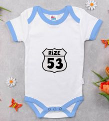 BK Kids Rize Tasarımlı Mavi Bebek Body Zıbın-1