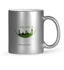 Kişiye Özel Arapça Öğretmeni Gümüş Yaldızlı Kupa Bardak - 2