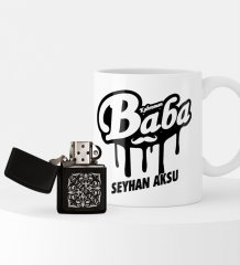 Kişiye Özel Kahraman Baba Benzinli Çakmak ve Kupa Seti