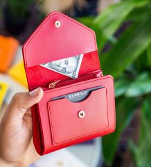 BK Gift Kişiye Özel İsimli Vegan Deri Mini Kırmızı Kadın Cüzdanı, Sevgiliye Hediye, Anneye Hediye, Arkadaşa Hediye