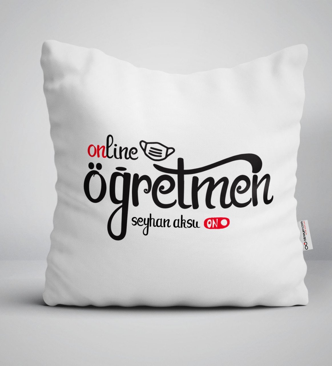 Kişiye Özel Online Öğretmen Beyaz Yastık-1