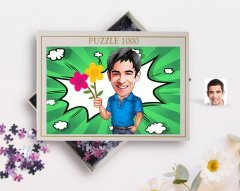 Kişiye Özel Erkek Karikatürlü 1000 Parça Profesyonel Puzzle-1